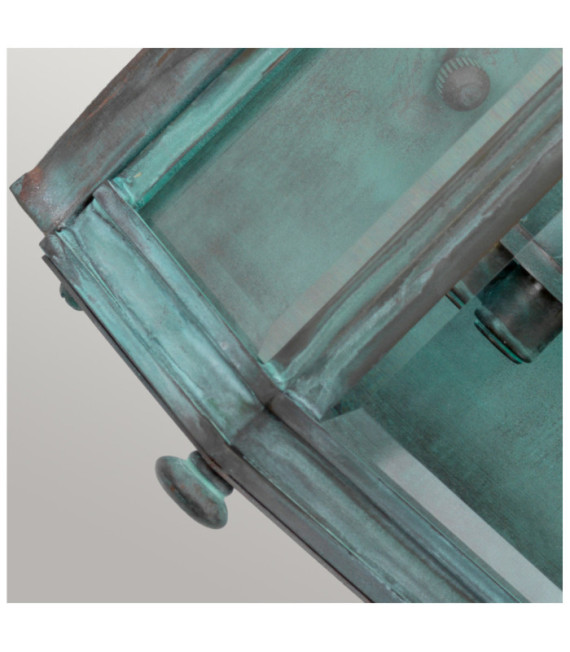 Applique murale extérieur Holborn Verre Transparent,Laiton Vert-de-gris