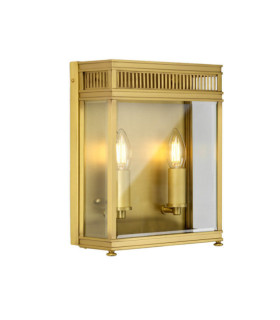 Applique murale extérieur Holborn Verre Transparent,Laiton Laiton brossé