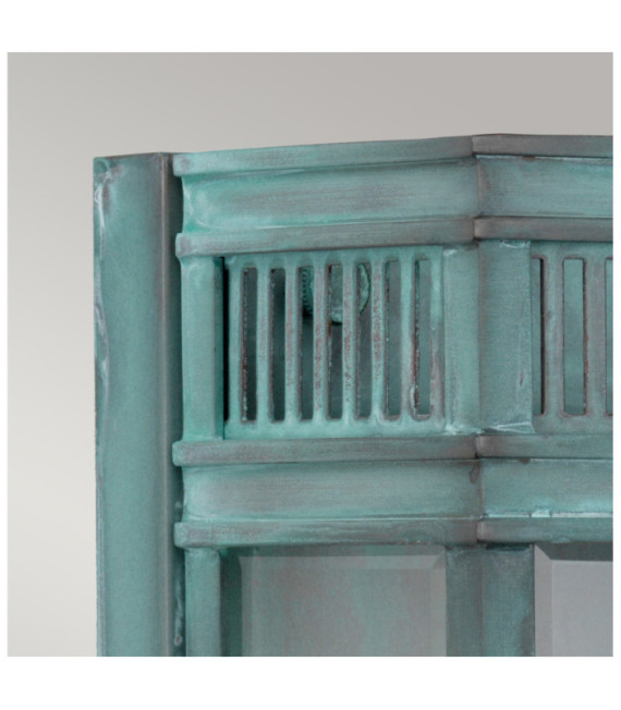 Holborn outdoor wall light Transparent glass, Verdigris brass