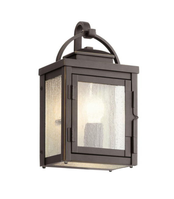 Lampada da parete per esterni Kichler Alluminio, vetro seminato Bronzo lucidato
