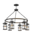 Hinkley outdoor pendant light Transparent seeded glass, aged zinc aluminum and driftwood gray