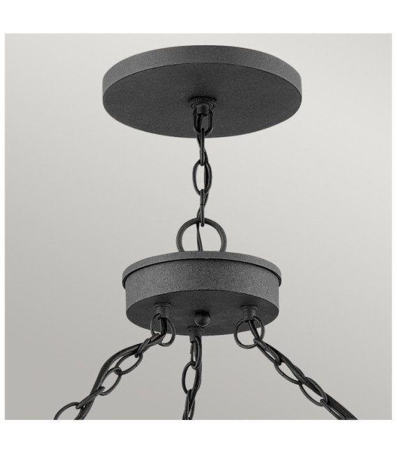 Hinkley outdoor pendant light Transparent seeded glass, aged zinc aluminum and driftwood gray