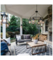 Hinkley outdoor pendant light Transparent seeded glass, aged zinc aluminum and driftwood gray