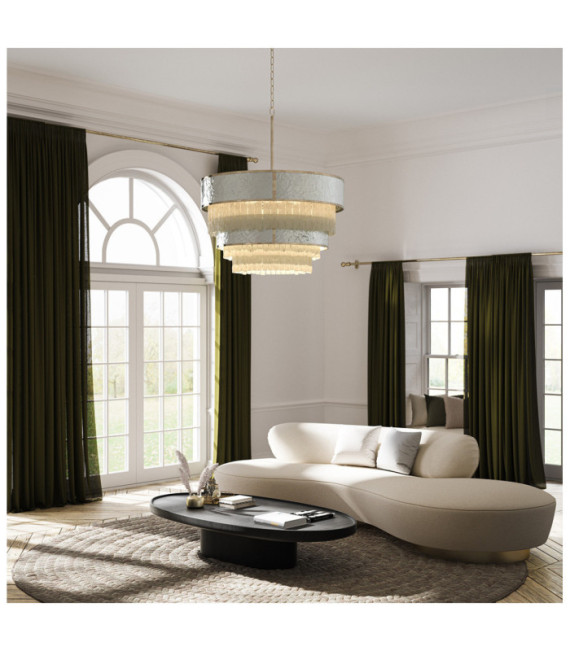 Suspension Hinkley Acier inoxydable,cristal L'or champenois