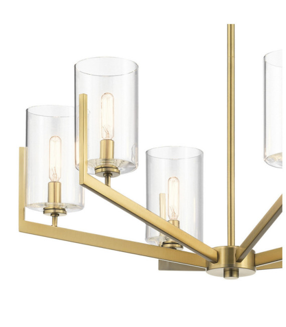 Kichler pendant light Steel, Transparent glass Brushed natural brass