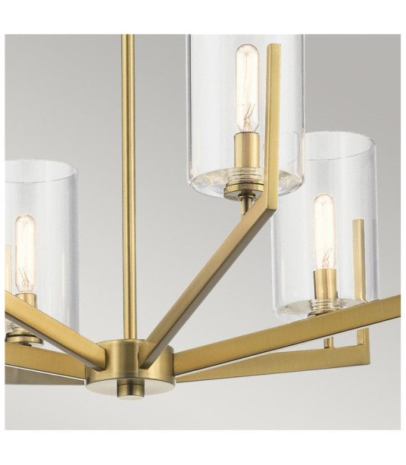 Kichler pendant light Steel, Transparent glass Brushed natural brass