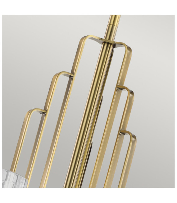 Kichler Pendelleuchte Klares geriffeltes Glas, Stahl Gebürstetes Naturmessing