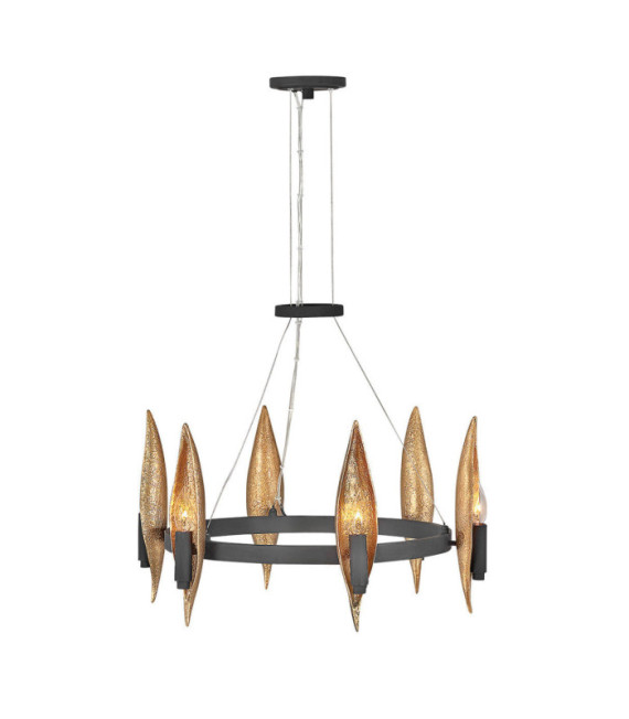 Hinkley Pendant Light Aluminum,resin,steel Carbon black with luxury gold