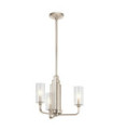 Suspension Kichler Verre cannelé transparent,acier Nickel poli