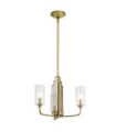 Kichler pendant light Clear fluted glass, steel Brushed natural brass