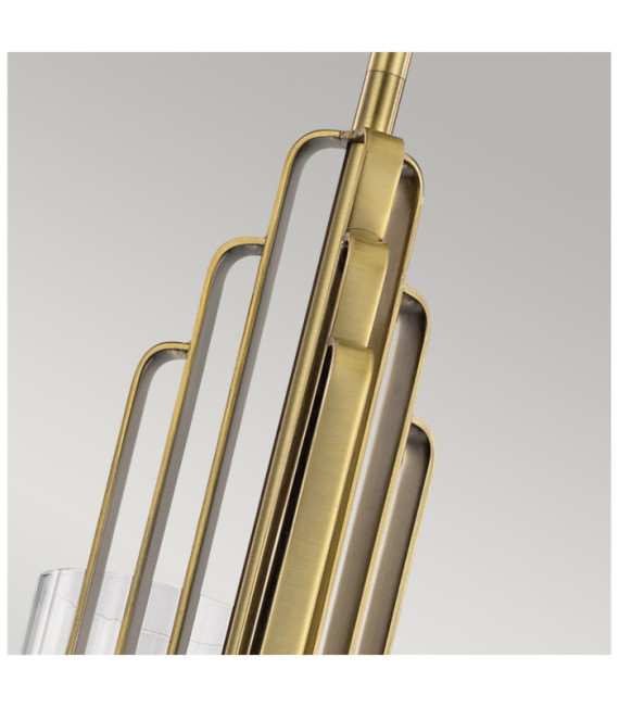 Kichler Pendelleuchte Klares geriffeltes Glas, Stahl Gebürstetes Naturmessing