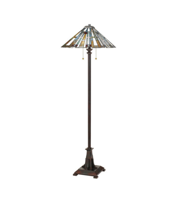 Quoizel Stehleuchte Stahl, Harz, Kunstglas Valiant Bronze