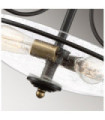 Plafonnier Quoizel Acier,verre grainé transparent Bronze palladien avec accents de laiton patiné