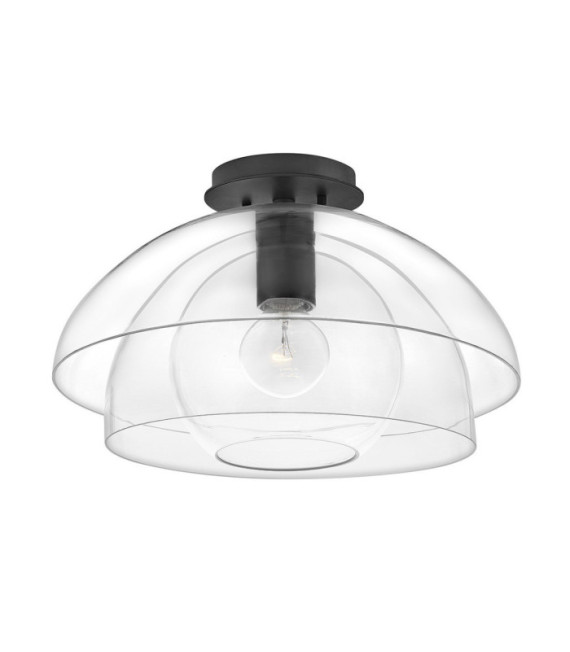Hinkley lámpara colgante Aluminio, vidrio transparente, acero Negro