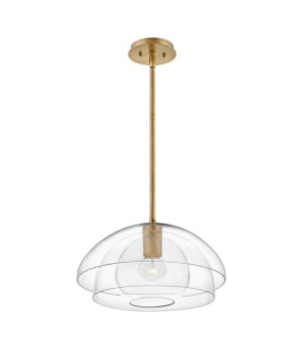 Suspension Hinkley Aluminium,verre transparent,acier Laiton Héritage