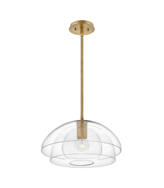 Hinkley pendant light Aluminum, transparent glass, steel Brass Heritage