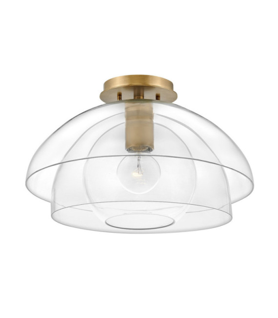 Hinkley Pendelleuchte Aluminium, transparentes Glas, Stahl Messing Heritage