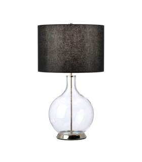 Lampe de table Orb Verre,Acier,Faux Lin Nickel poli