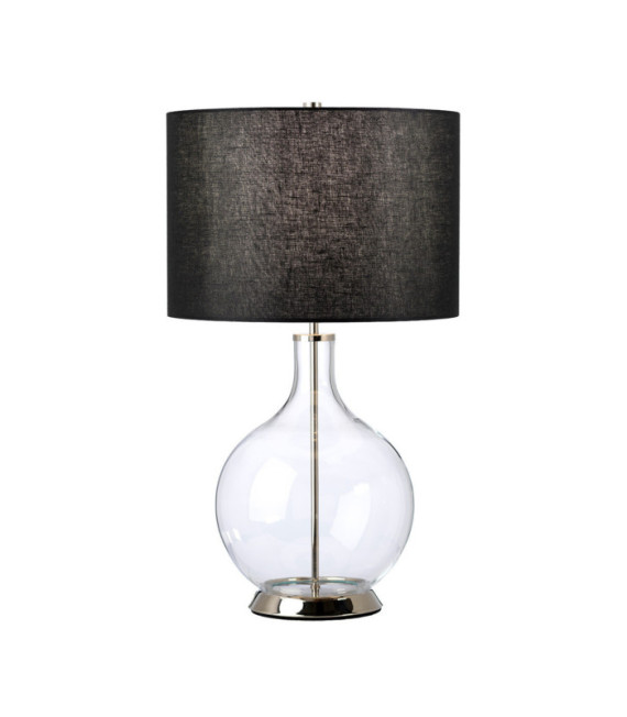Orb Tischlampe, Glas, Stahl, Kunstleinen, poliertes Nickel