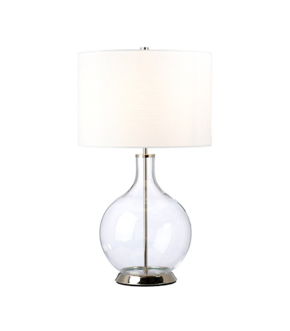 Orb Tischlampe, Glas, Stahl, Kunstleinen, poliertes Nickel