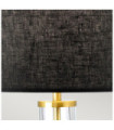 Orb Table Lamp Glass, Steel, Faux Linen Aged Brass