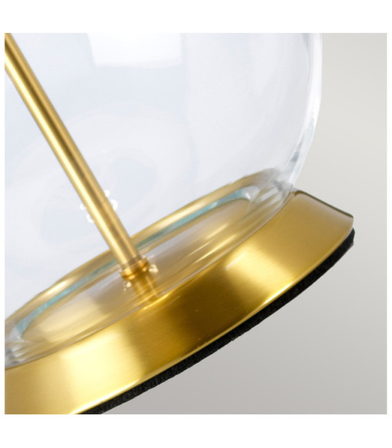 Lampe de table Orb Verre,Acier,Faux Lin Laiton vieilli