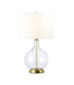 Lampe de table Orb Verre,Acier,Faux Lin Laiton vieilli