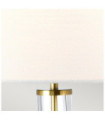 Lampe de table Orb Verre,Acier,Faux Lin Laiton vieilli