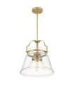 Quoizel pendant light Transparent grained glass, steel Patinated brass