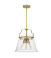 Quoizel pendant light Transparent grained glass, steel Patinated brass