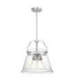 Suspension Quoizel Verre grainé transparent,acier Chrome poli