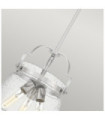 Quoizel pendant light Transparent grained glass, polished chrome steel