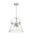 Quoizel pendant light Transparent grained glass, polished chrome steel