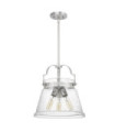 Suspension Quoizel Verre grainé transparent,acier Chrome poli