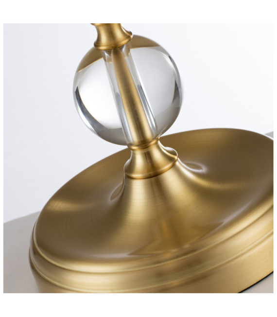 Lampe de table Quoizel Verre,Acier,Lin Laiton brossé