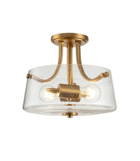 Plafonnier Quoizel Verre,Acier Laiton brossé