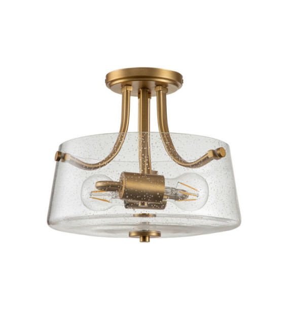 Plafonnier Quoizel Verre,Acier Laiton brossé