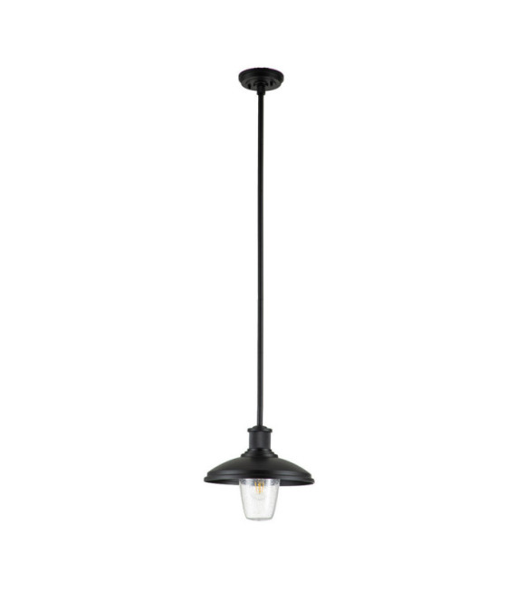 Lámpara colgante para exterior Kichler Vidrio, aluminio, acero, compuesto resistente a la intemperie Negro estructurado