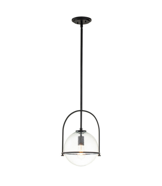 Suspension Hinkley Verre grainé transparent,acier Noir
