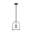 Hinkley pendant light Transparent grained glass, Black steel