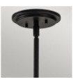Hinkley pendant light Transparent grained glass, Black steel