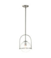 Hinkley pendant light Clear grained glass, brushed nickel steel