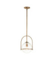 Suspension Hinkley Verre grainé transparent,acier Laiton Héritage