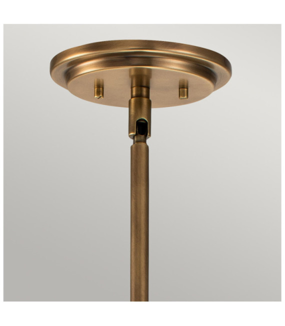 Hinkley Pendelleuchte Klares, gekörntes Glas, Heritage Brass-Stahl