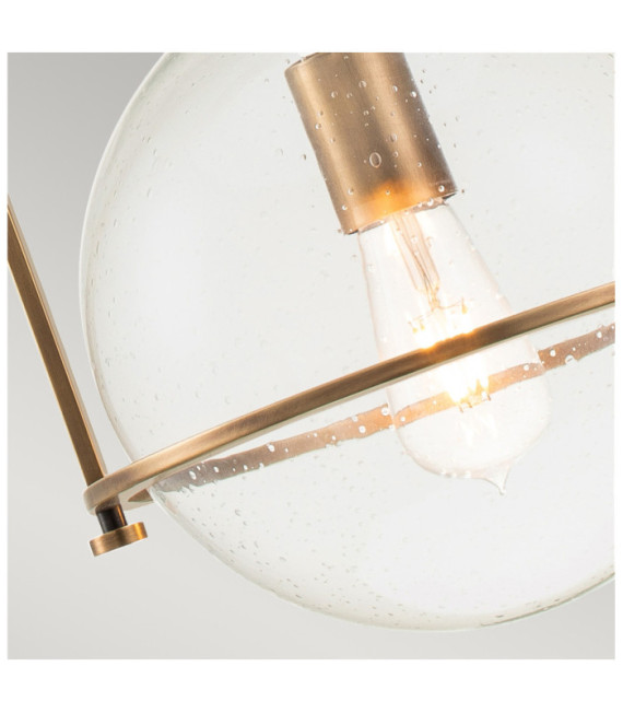 Lampada a sospensione Hinkley Vetro granulato trasparente, acciaio Heritage Brass