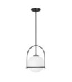 Hinkley Pendant Steel, Black Opal Glass