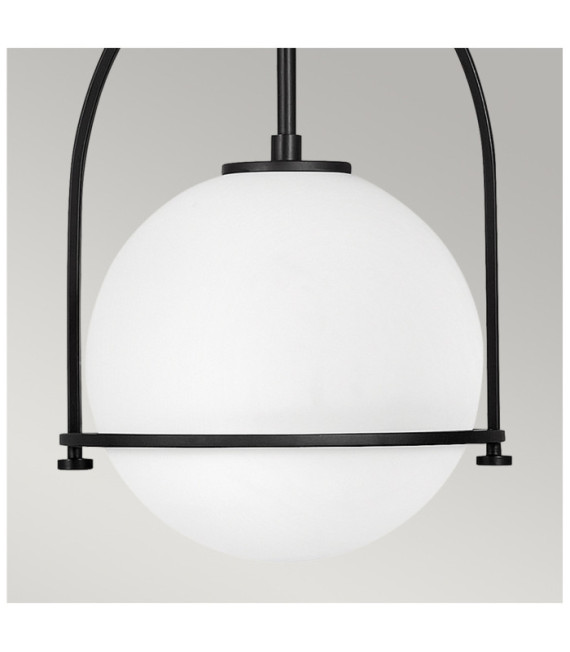Suspension Hinkley Acier,Verre Opale Noir