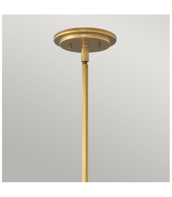 Lampada a sospensione Hinkley in acciaio, vetro opale, ottone Heritage