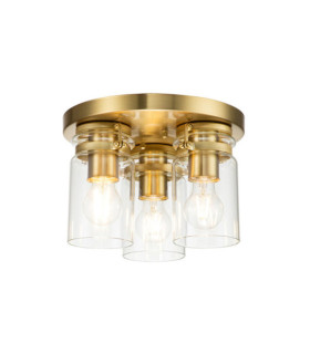 Plafonnier Kichler Verre transparent,acier Laiton brossé