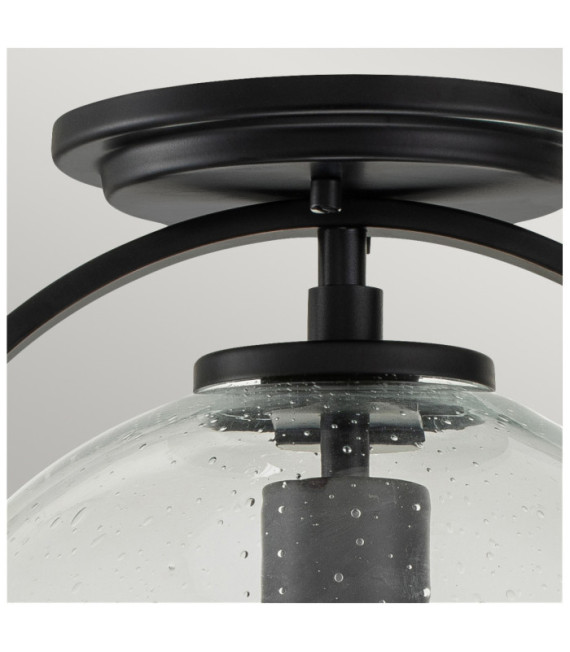 Plafonnier Hinkley Verre grainé transparent,acier Noir